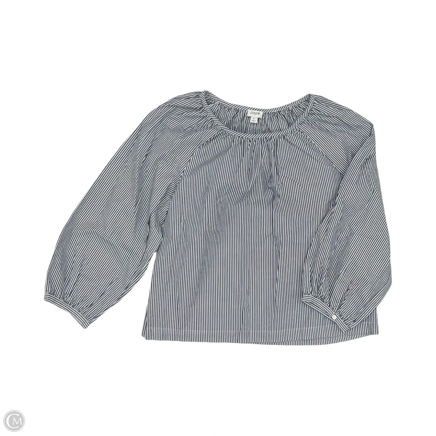 Top Long Sleeve By J. Crew In Grey & White, Size: L