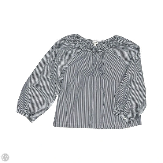 Top Long Sleeve By J. Crew In Grey & White, Size: L