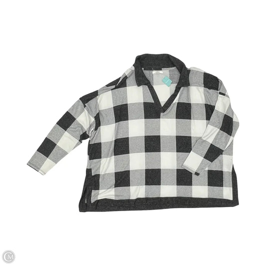 Top Long Sleeve By Maurices In Grey & White, Size: Xl
