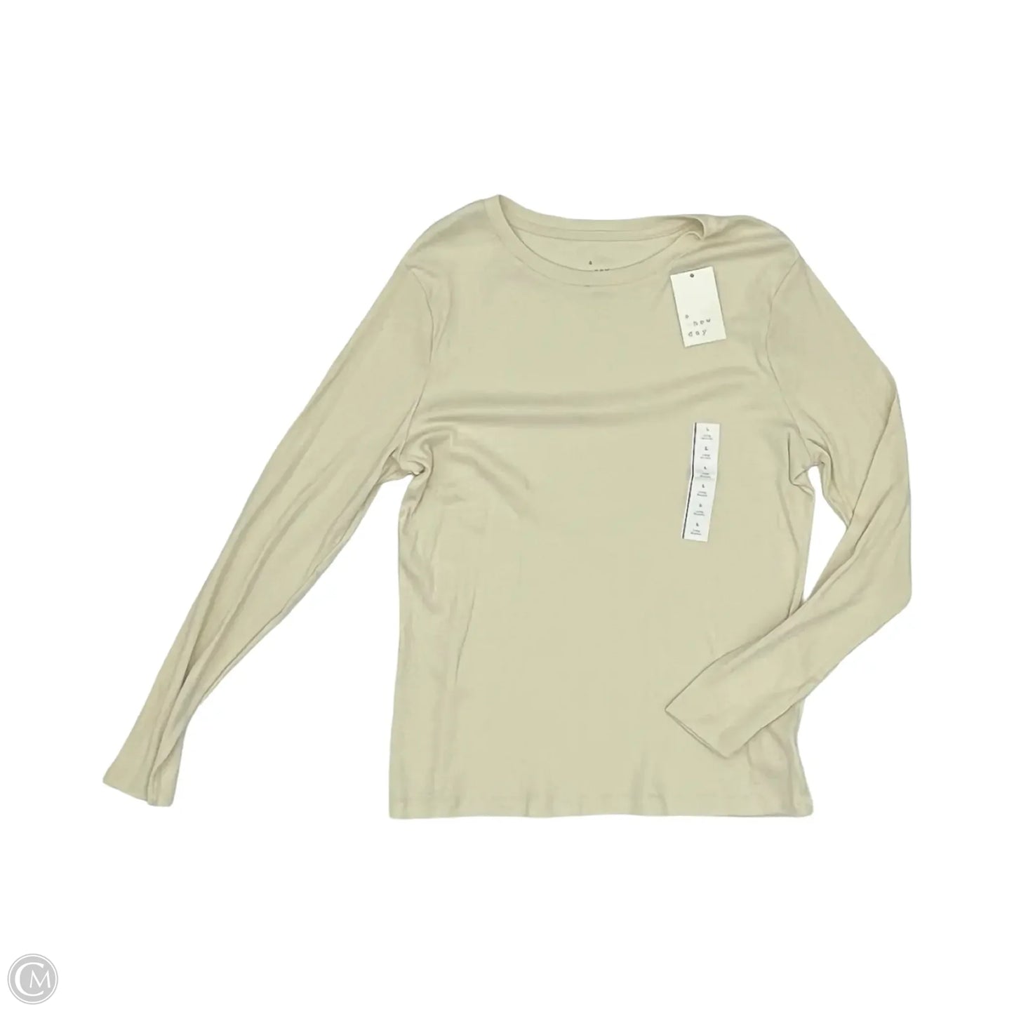 Top Long Sleeve By A New Day In Cream, Size: L