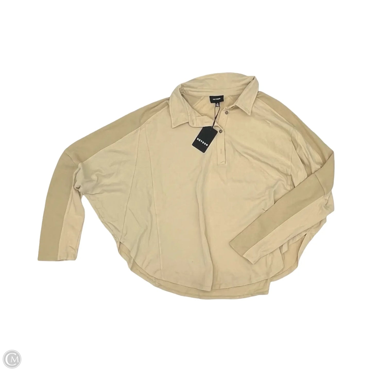 Top Long Sleeve By Heyson In Tan, Size: 1x