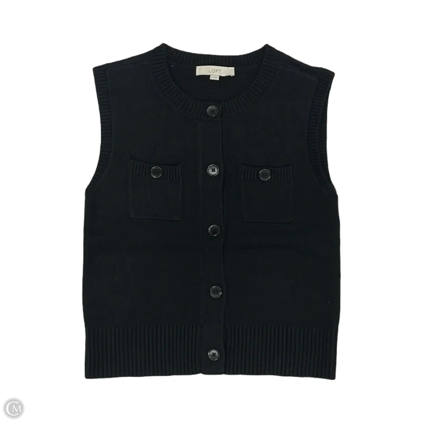 Vest Sweater By Loft In Black, Size: Xs