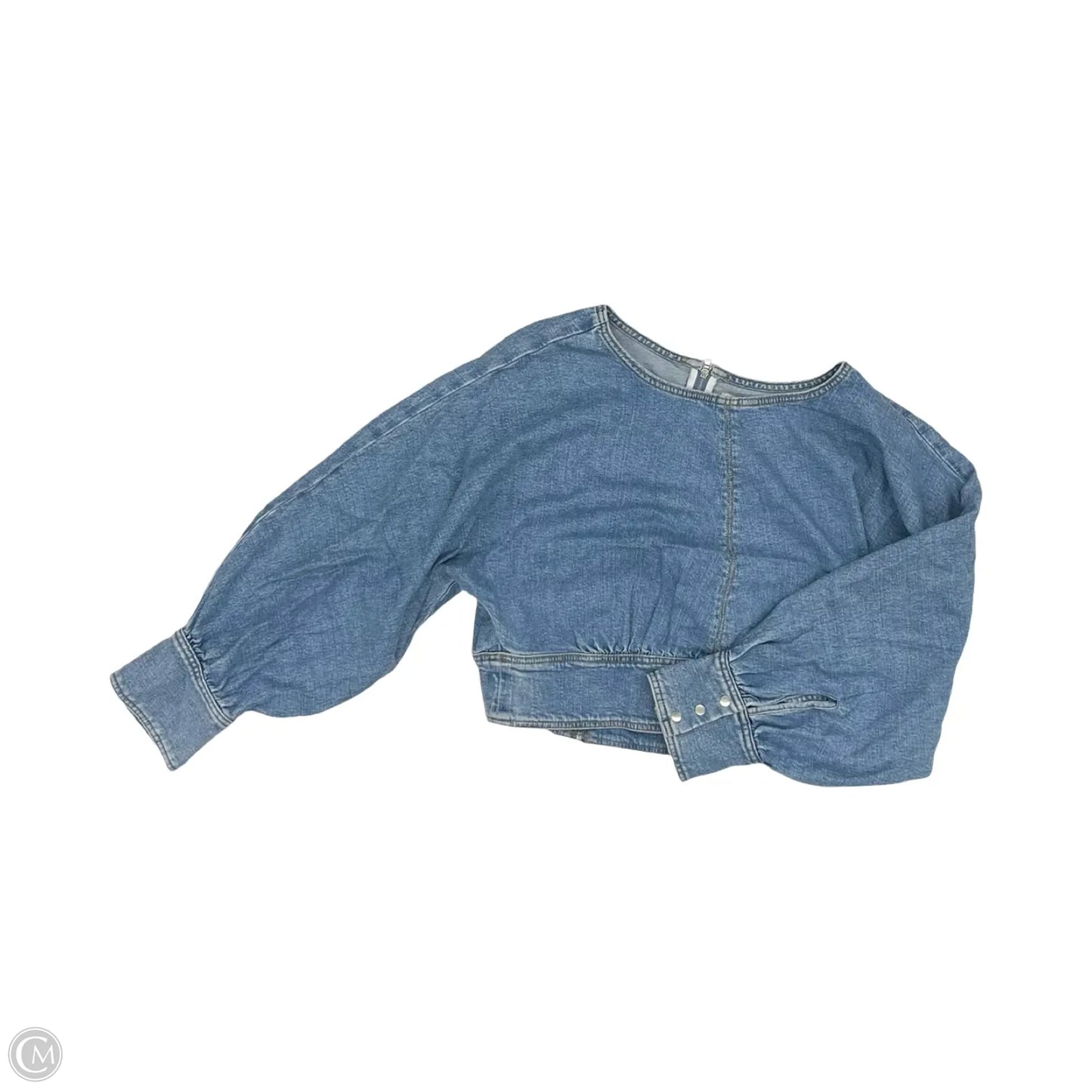 Top Long Sleeve By Loft In Blue Denim, Size: L