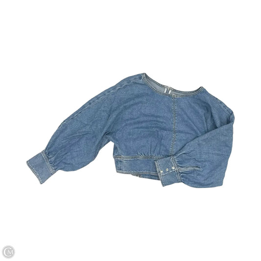 Top Long Sleeve By Loft In Blue Denim, Size: L