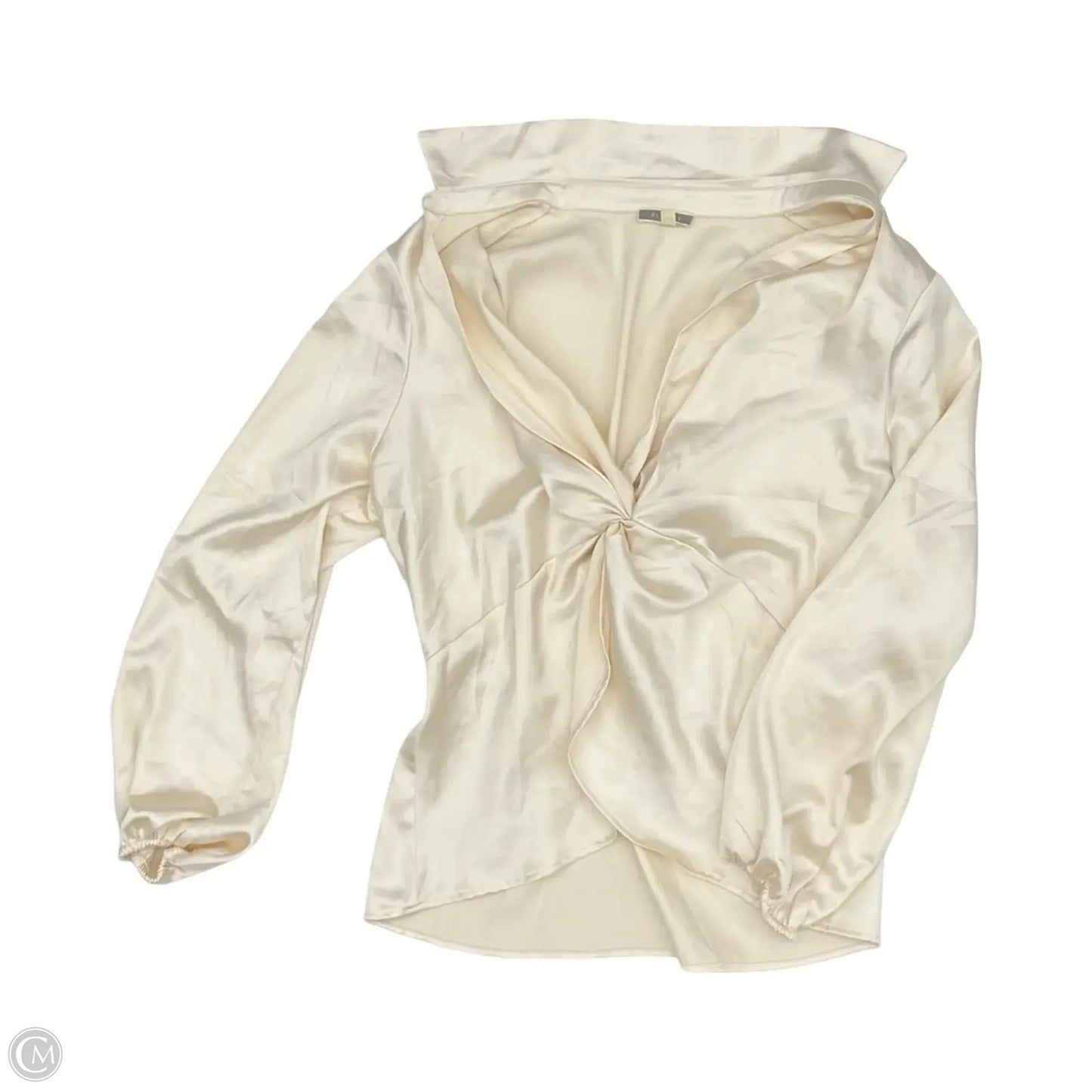 Blouse Long Sleeve By Pleione In Cream, Size: Xl
