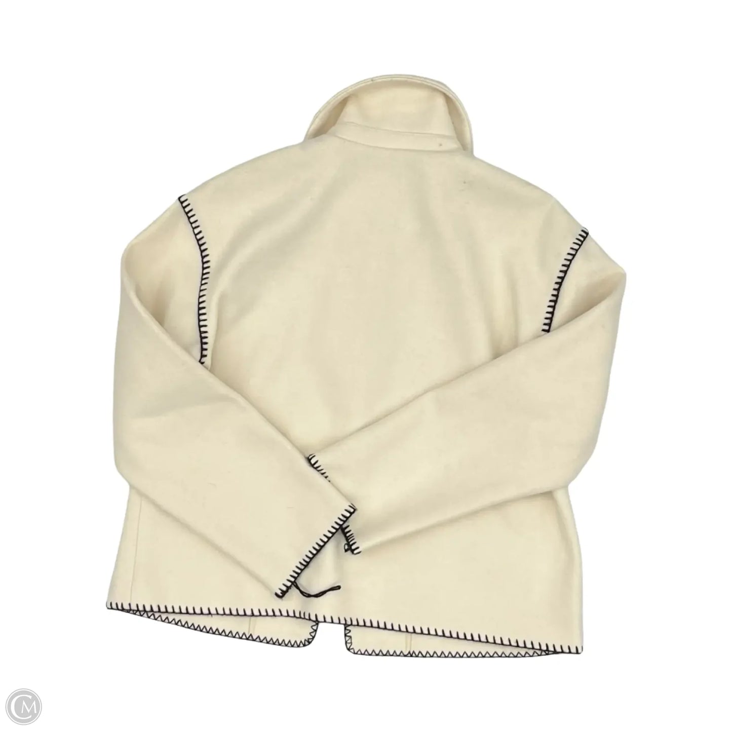 Jacket Fleece By Clothes Mentor In Black & Cream, Size: L
