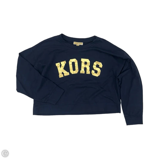 Top Long Sleeve Designer By Michael Kors In Blue & Gold, Size: Xl
