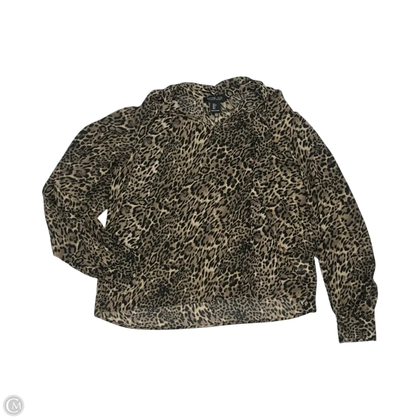 Blouse Long Sleeve By Rachel Zoe In Leopard Print, Size: S