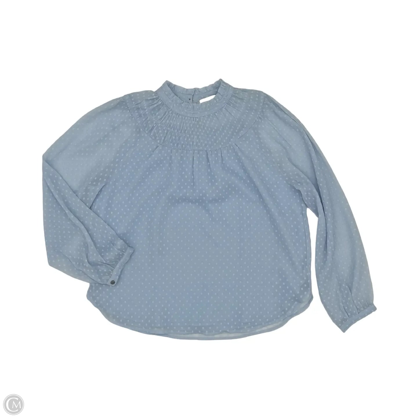 Blouse Long Sleeve By Loft In Blue, Size: M