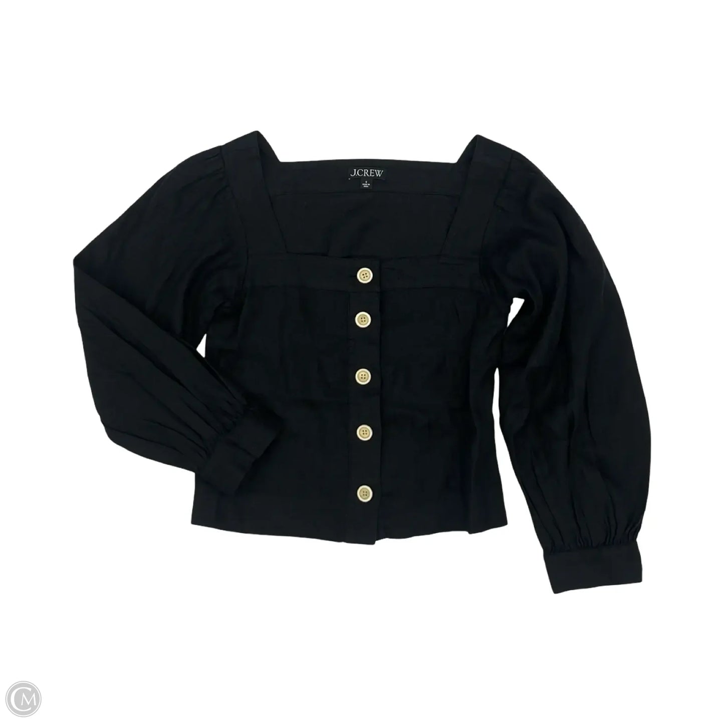 Blouse Long Sleeve By J. Crew In Black, Size: S