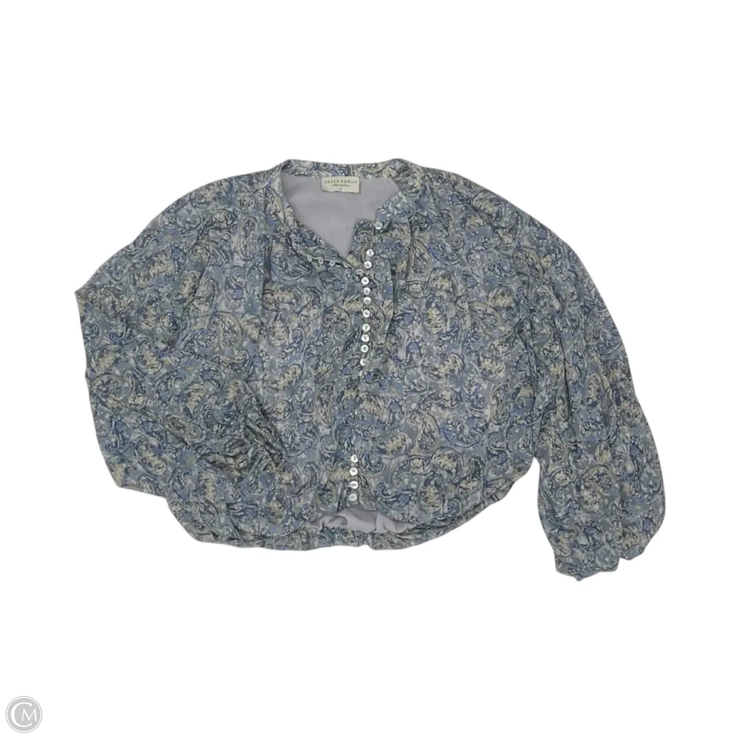 Blouse Long Sleeve By Dress Forum In Blue, Size: S