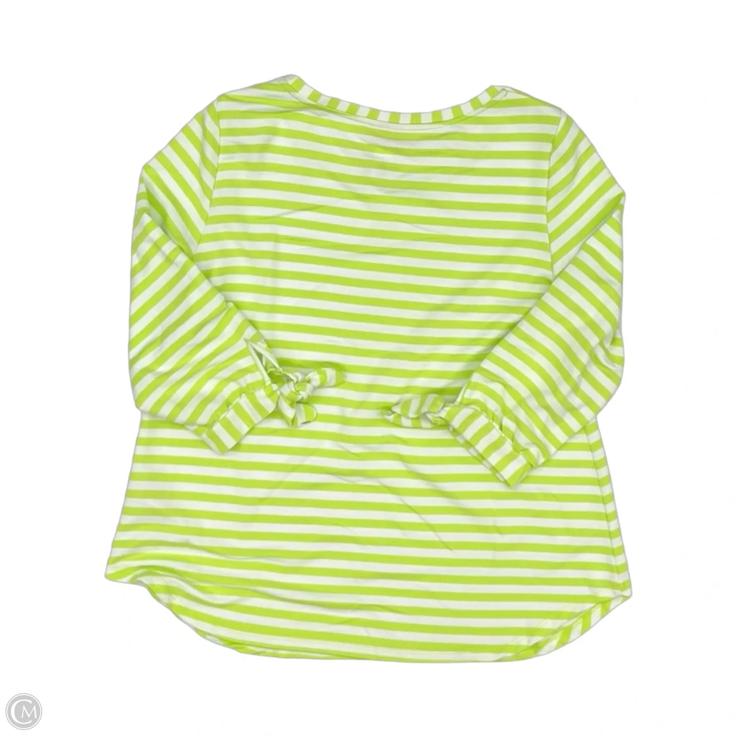 Top 3/4 Sleeve By Ruby Rd In Green & White, Size: L
