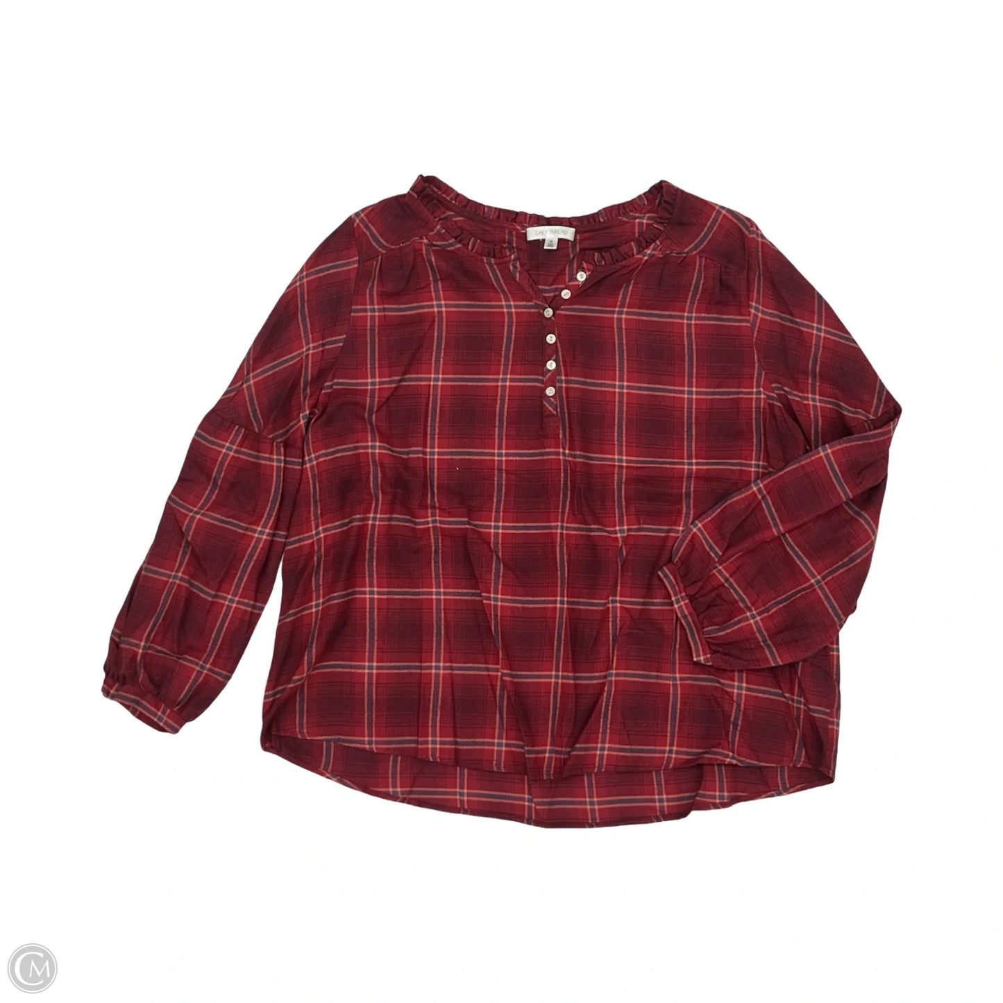 Top Long Sleeve By Daily Thread In Blue & Red, Size: 2x