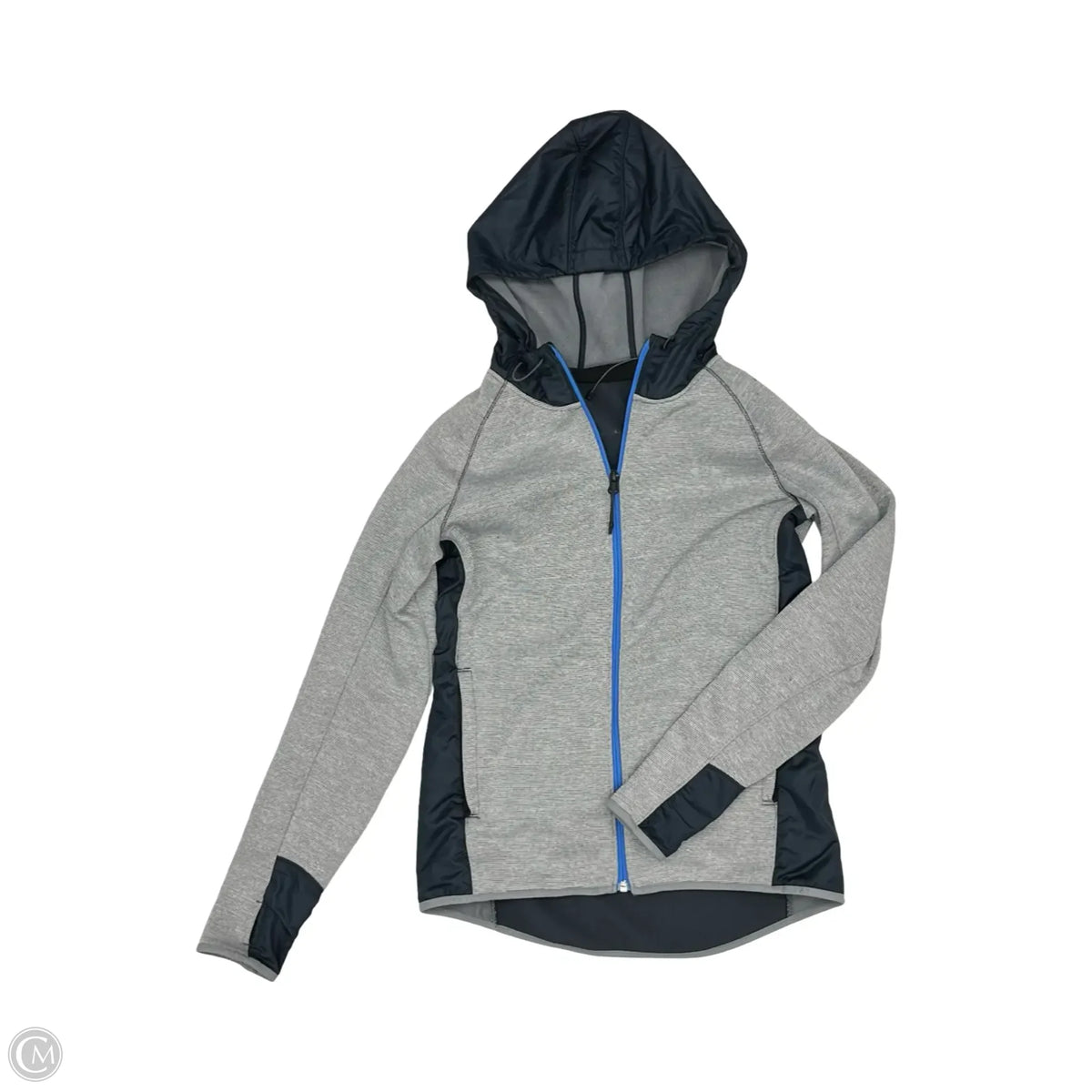 Athletic Jacket By Under Armour In Grey & White, Size: S