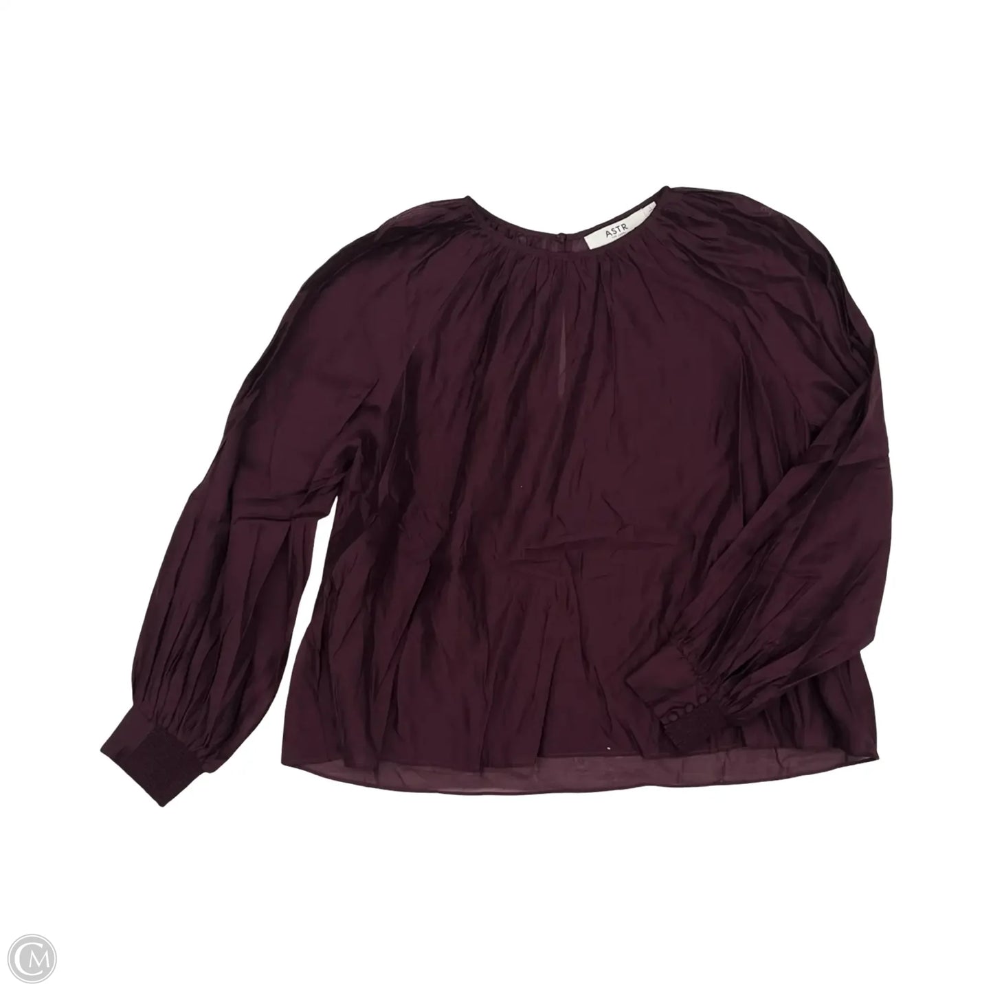 Blouse Long Sleeve By Astr In Purple, Size: L
