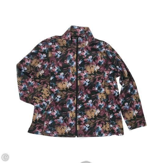 Jacket Fleece By Joe Fresh In Floral Print, Size: 1x