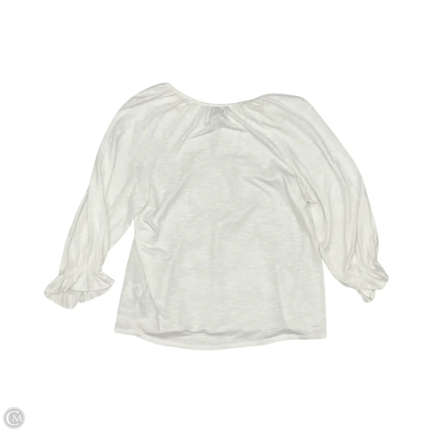 Blouse 3/4 Sleeve By Democracy In White, Size: Xs