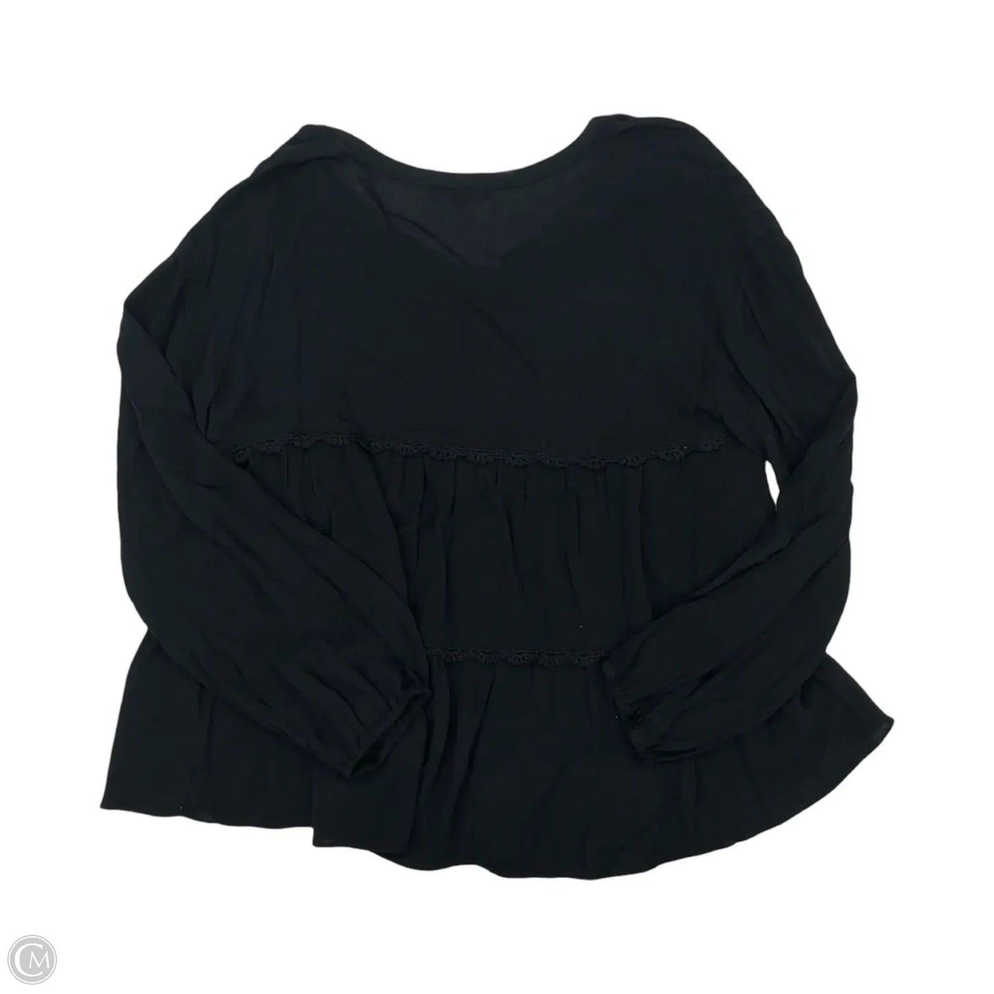 Blouse Long Sleeve By Olivaceous In Black, Size: L