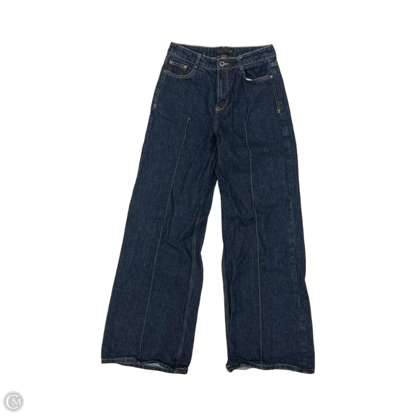 Jeans Wide Leg By Zara In Blue Denim, Size: 4