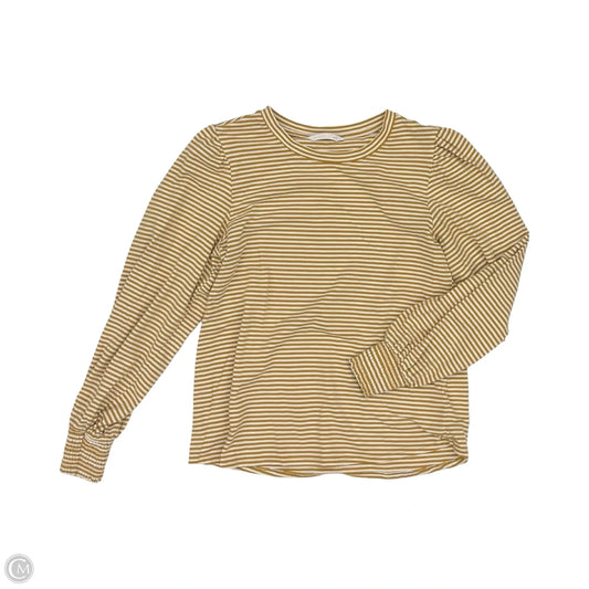Top Long Sleeve By Lc Lauren Conrad In White & Yellow, Size: M