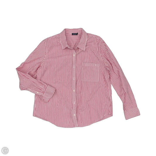 Blouse Long Sleeve By Vineyard Vines In Pink & White, Size: Xl