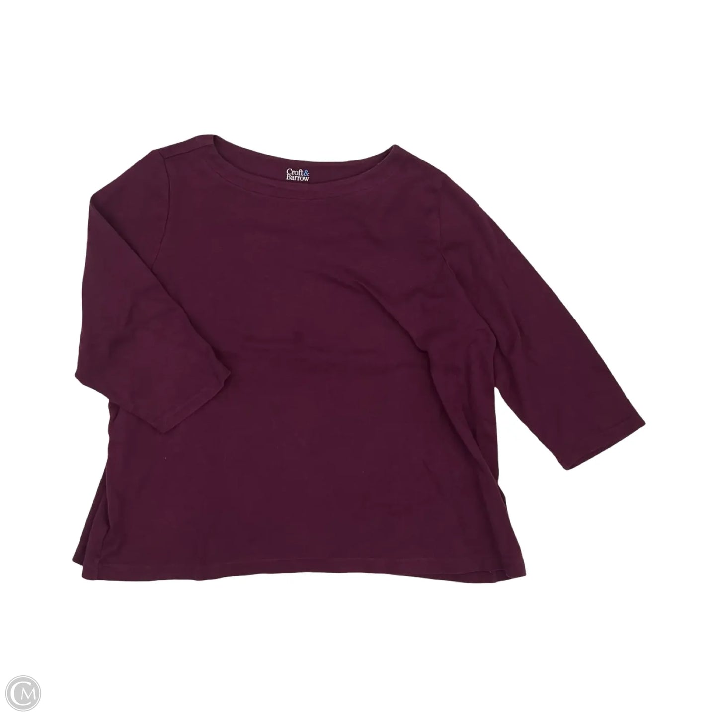 Top 3/4 Sleeve By Croft And Barrow In Purple, Size: 1x