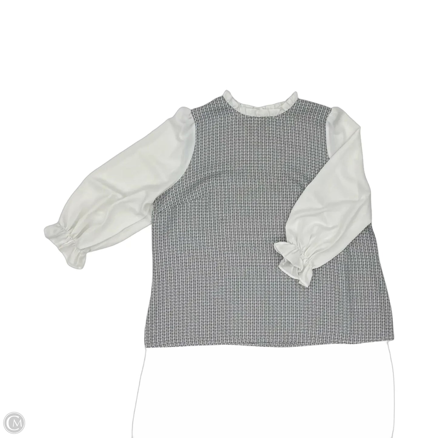 Blouse Long Sleeve By Bloomchic In Black & White, Size: 3x