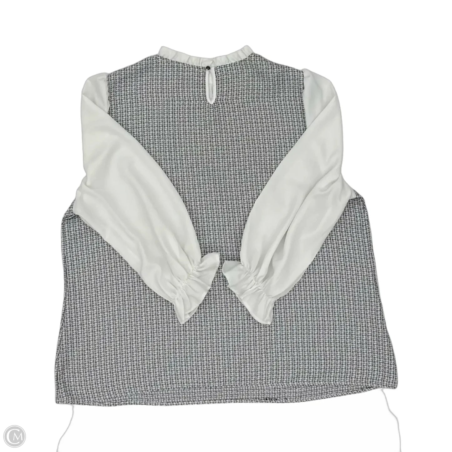 Blouse Long Sleeve By Bloomchic In Black & White, Size: 3x