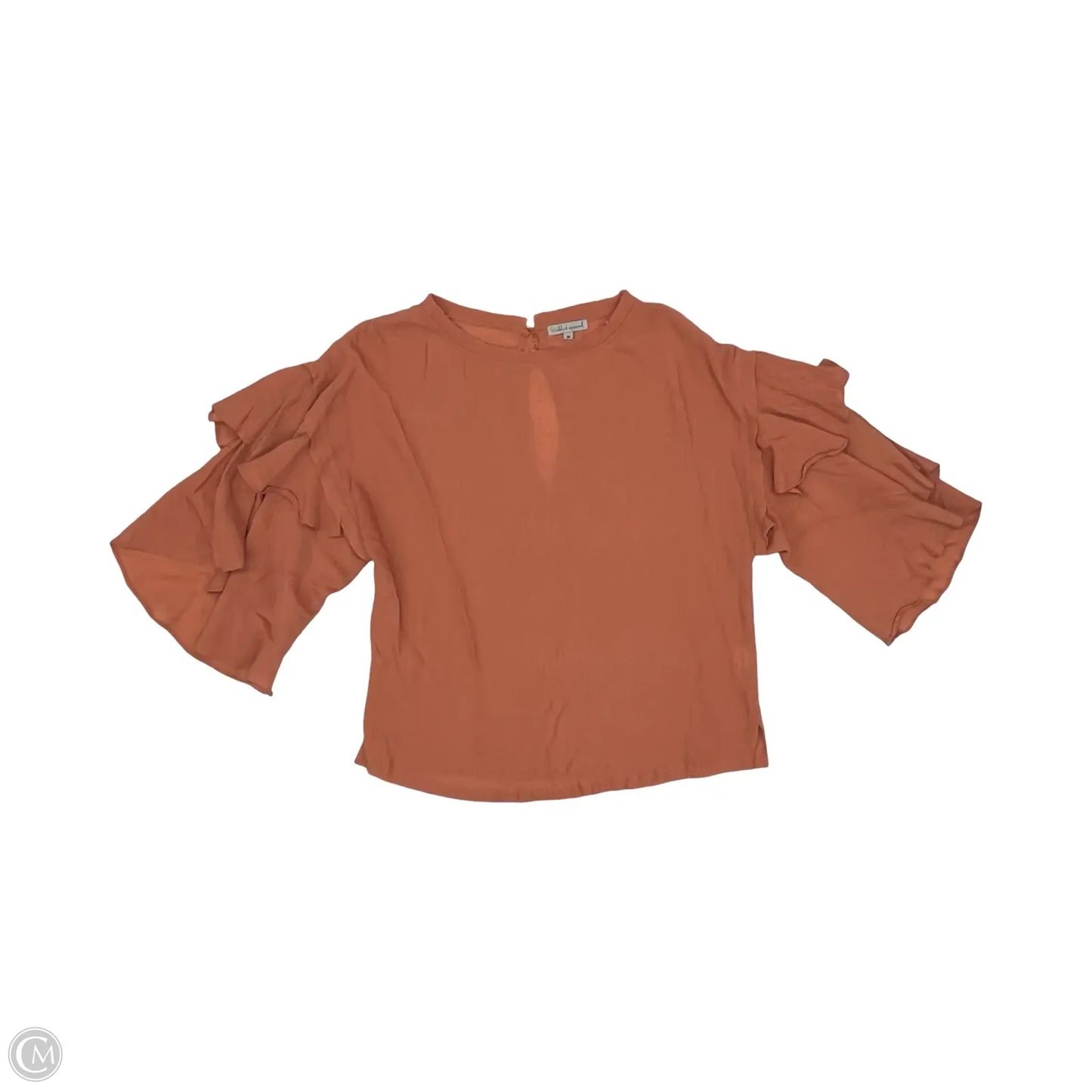 Blouse 3/4 Sleeve By Wishlist In Orange, Size: M