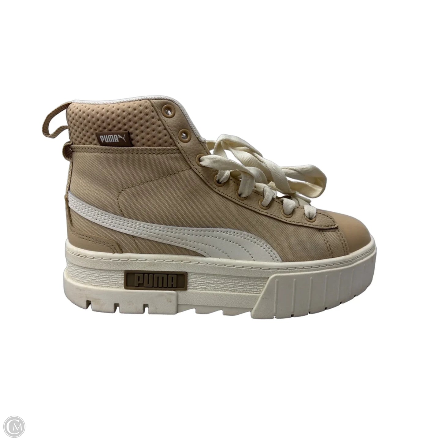 Shoes Sneakers By Puma In Tan & White, Size: 7.5
