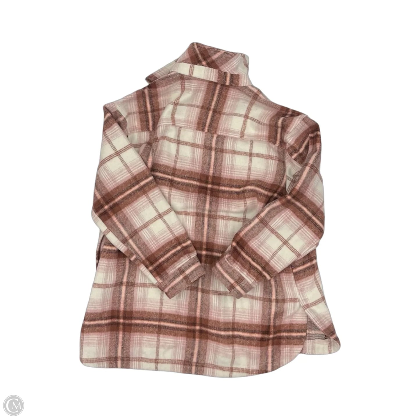 Jacket Shirt By Old Navy In Pink & White, Size: L
