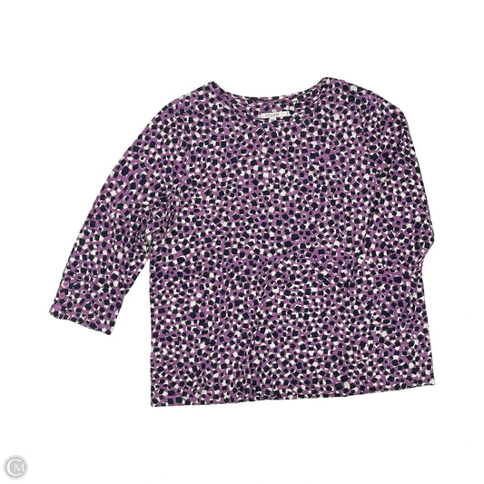 Top 3/4 Sleeve By Chicos In Blue & Purple, Size: Xl