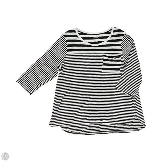 Top 3/4 Sleeve By Chicos In Black & Cream, Size: Xl