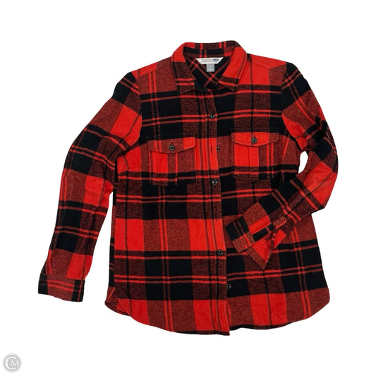 Top Long Sleeve By Old Navy In Black & Red, Size: M