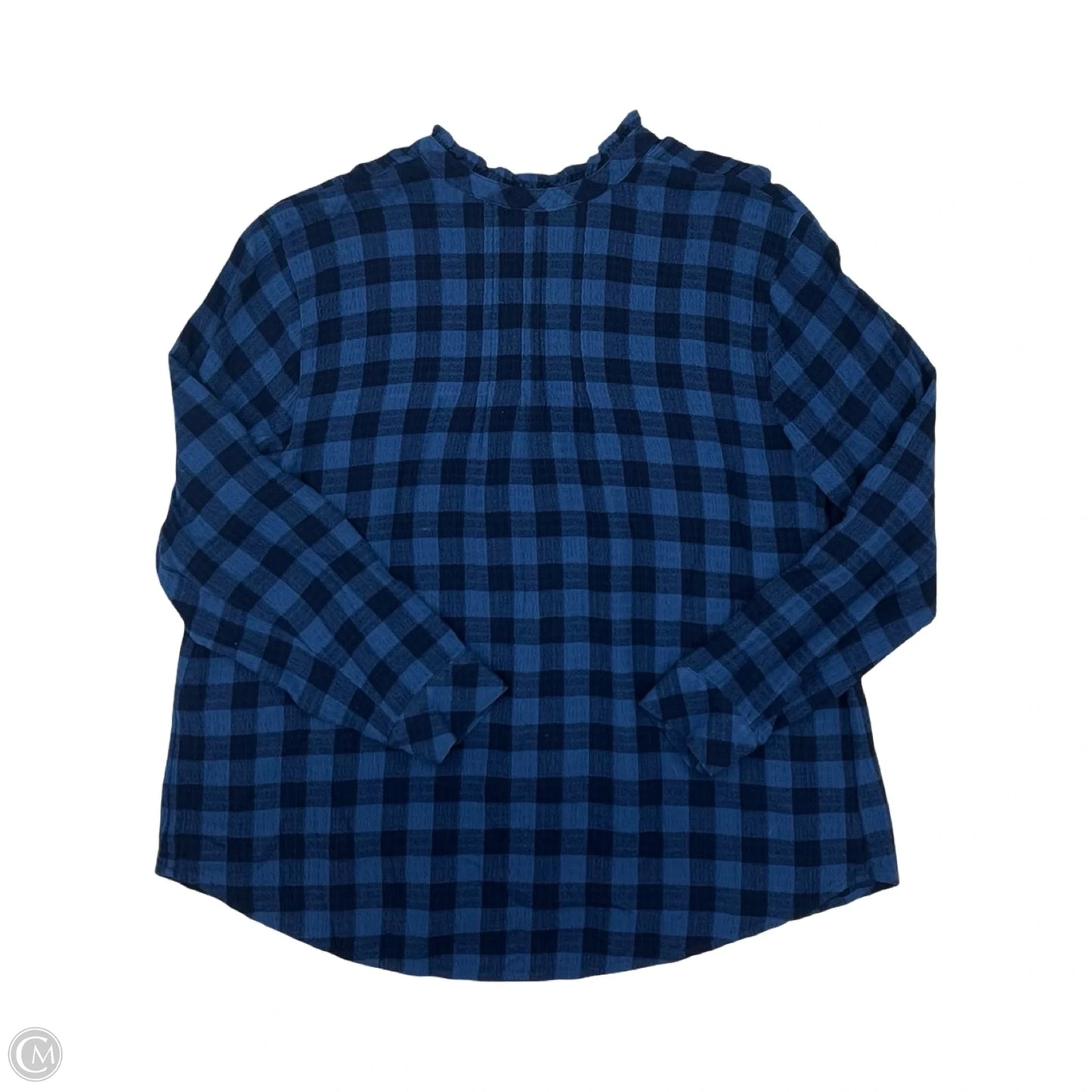 Blouse Long Sleeve By J. Jill In Black & Blue, Size: Xl