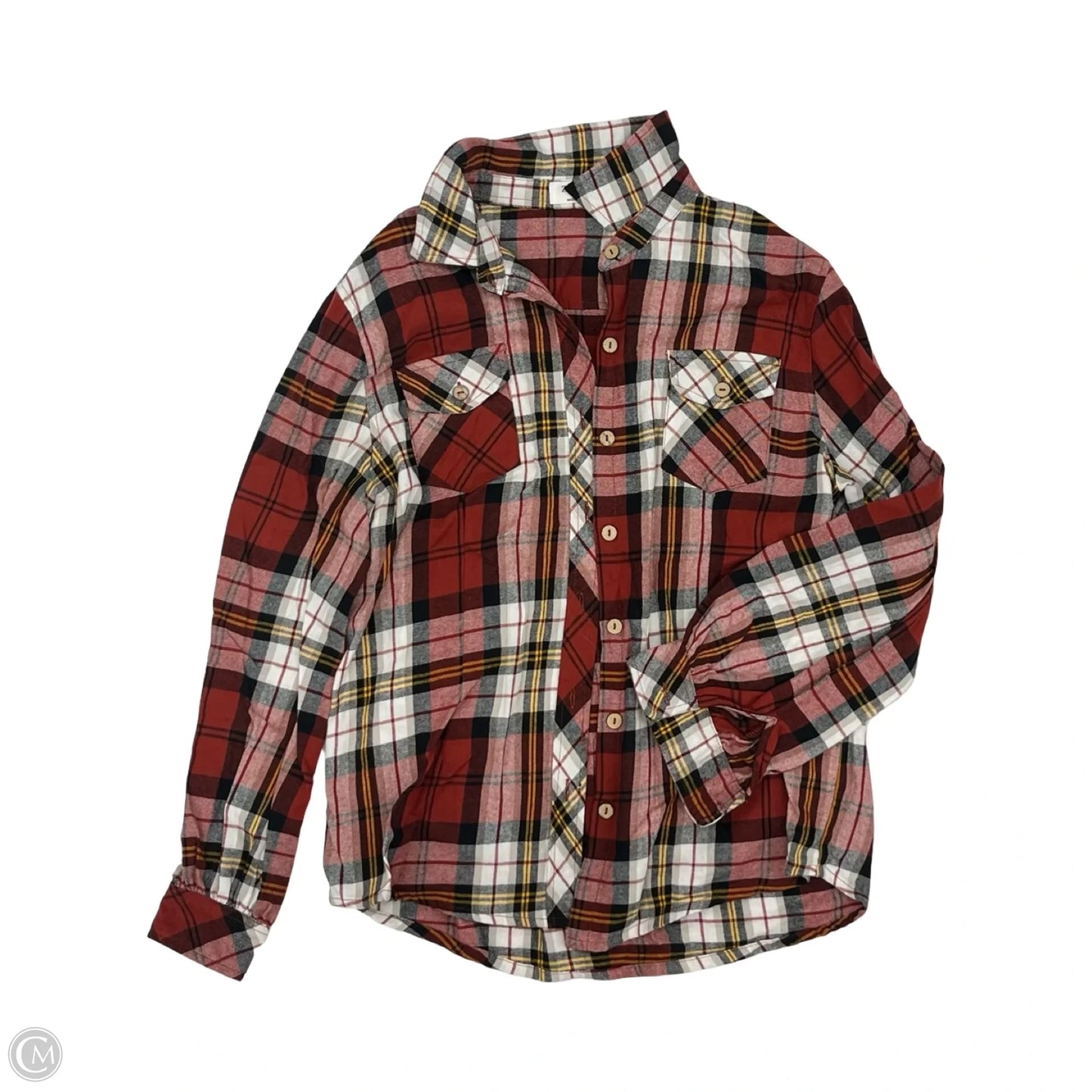 Top Long Sleeve By Zenana In Red & White, Size: L