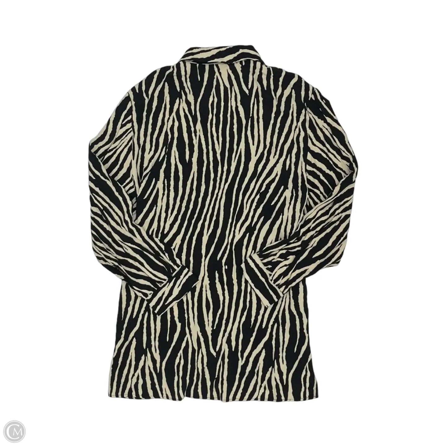 Blouse Long Sleeve By Zara In Zebra Print, Size: L