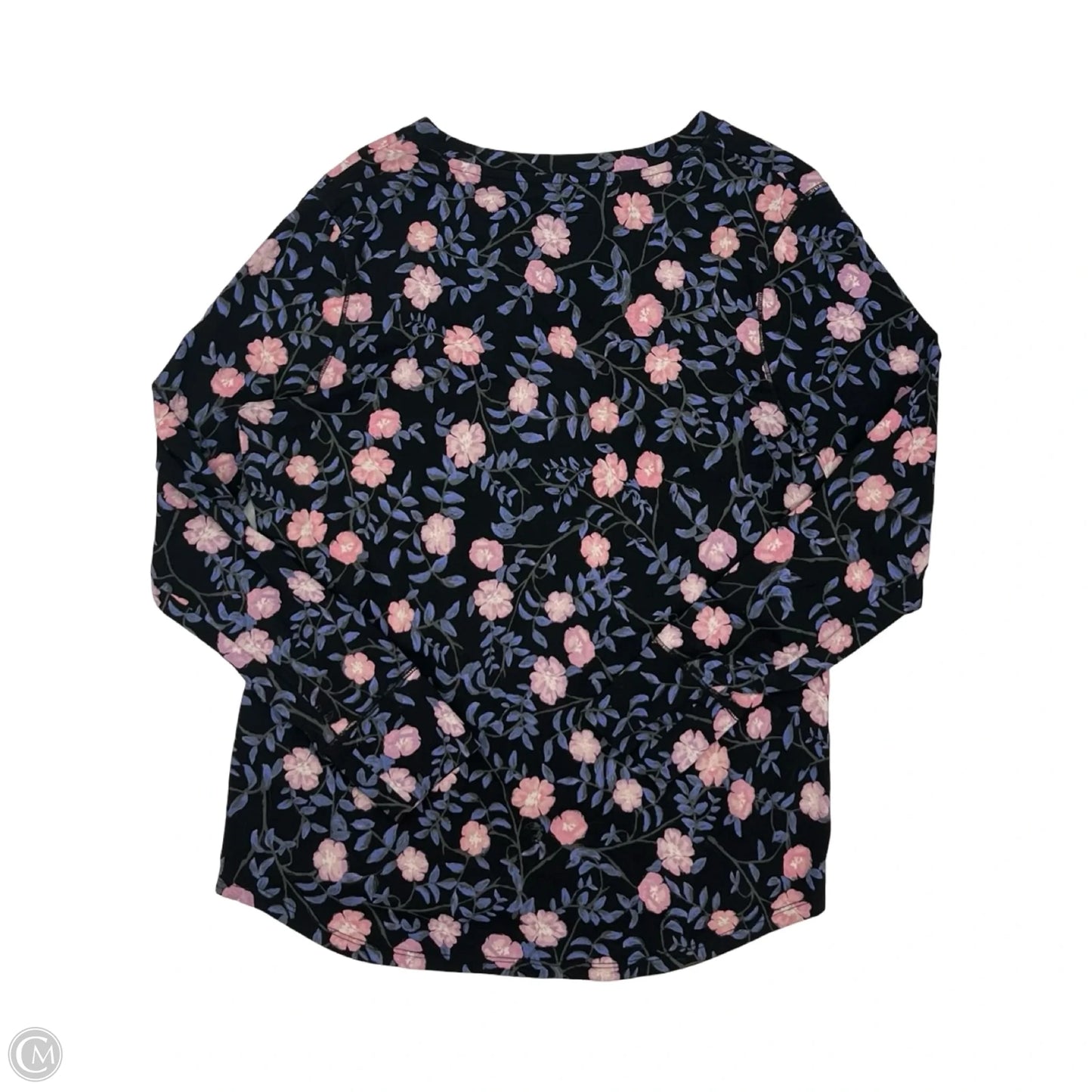 Top Long Sleeve By Relativity In Floral Print, Size: L