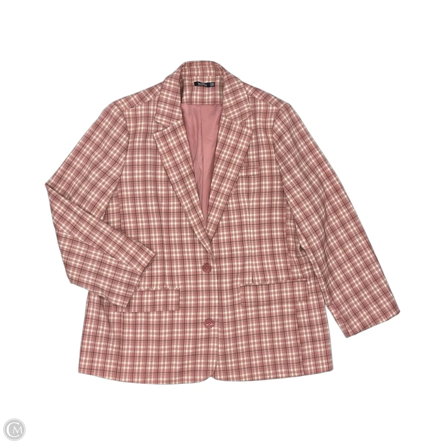 Blazer By Boohoo Boutique In Brown & Pink, Size: 16