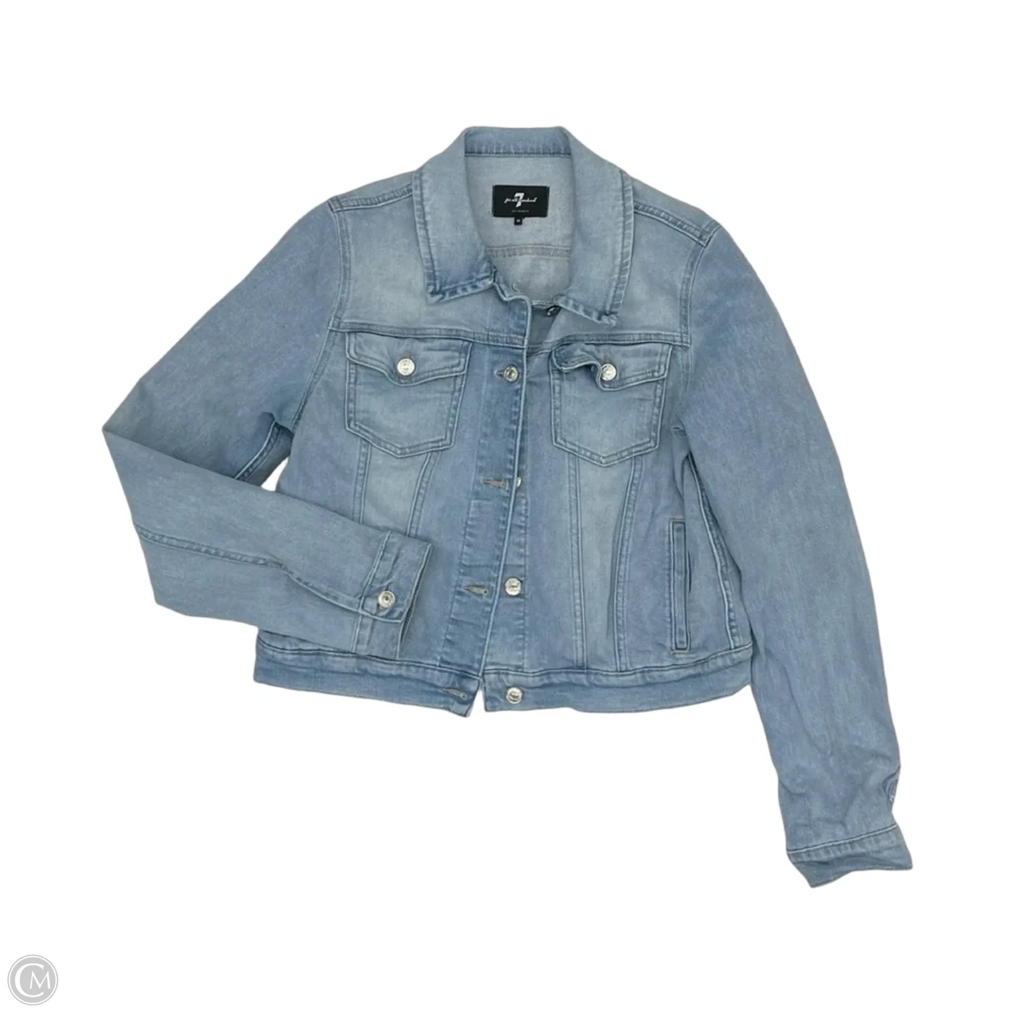 Jacket Denim By 7 For All Mankind In Maroon, Size: M