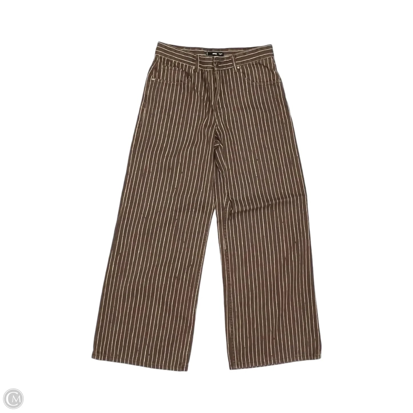 Jeans Wide Leg By Mng In Brown & Tan, Size: 8