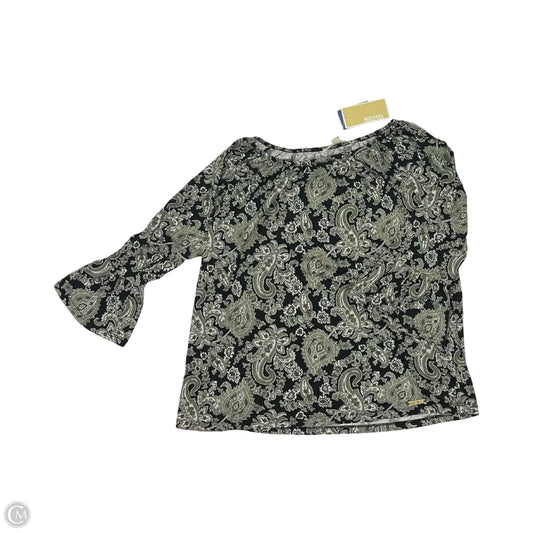 Top 3/4 Sleeve Designer By Michael Kors In Black & Green, Size: M