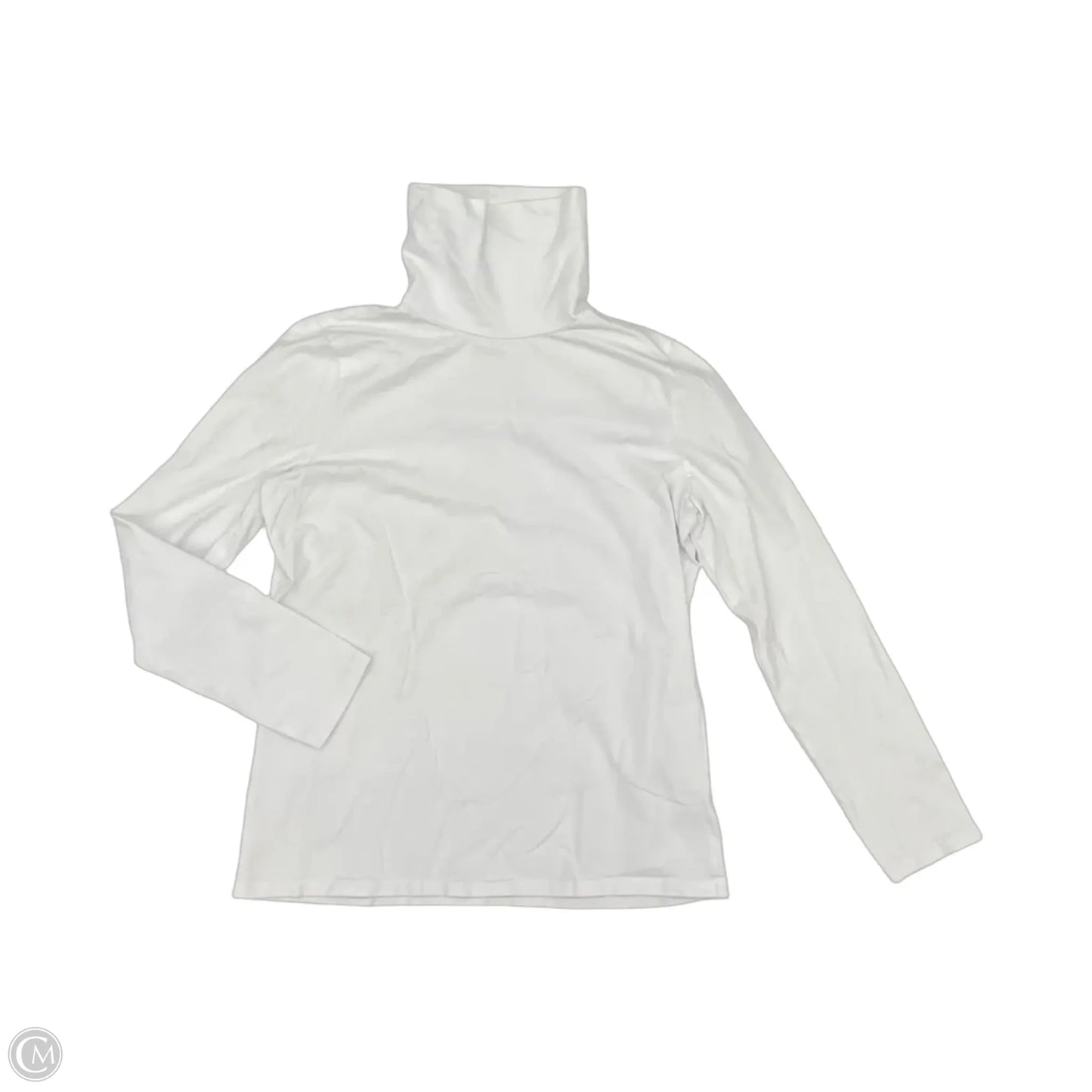 Top Long Sleeve Basic By Talbots In White, Size: M