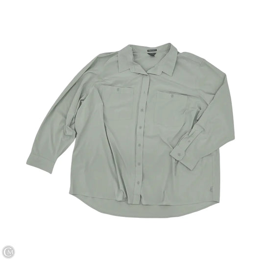 Athletic Top Long Sleeve Collar By Eddie Bauer In Green, Size: 3