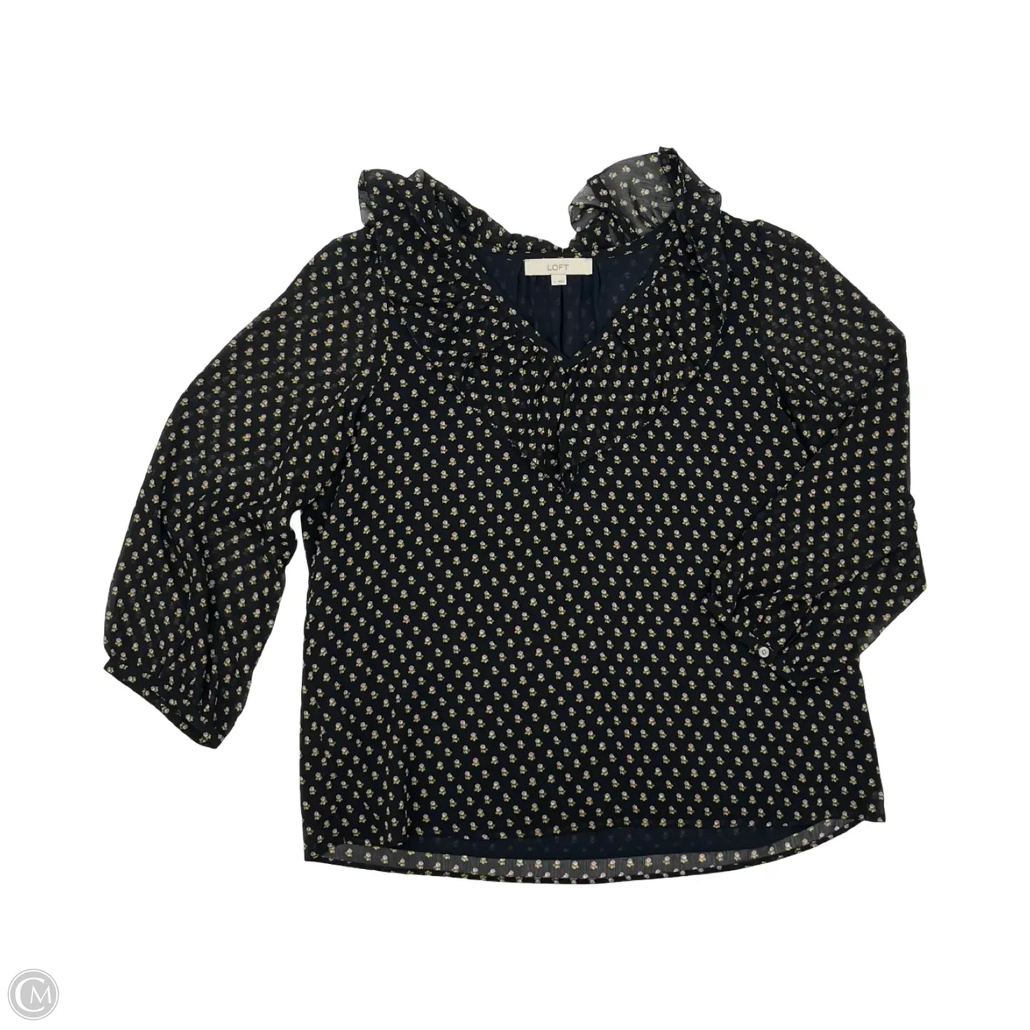 Blouse Long Sleeve By Loft In Floral Print, Size: L
