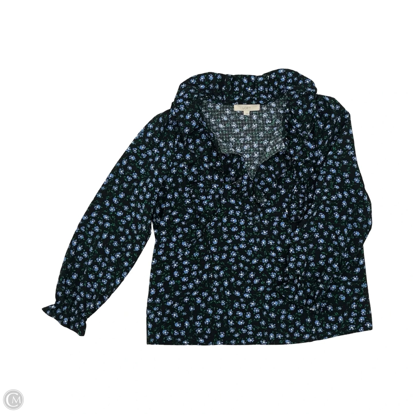 Blouse Long Sleeve By Loft In Floral Print, Size: L