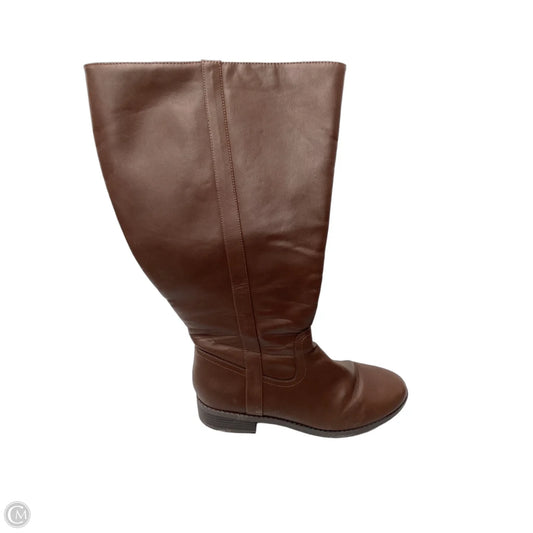 Boots Mid-calf Heels By Cmf In Brown, Size: 10