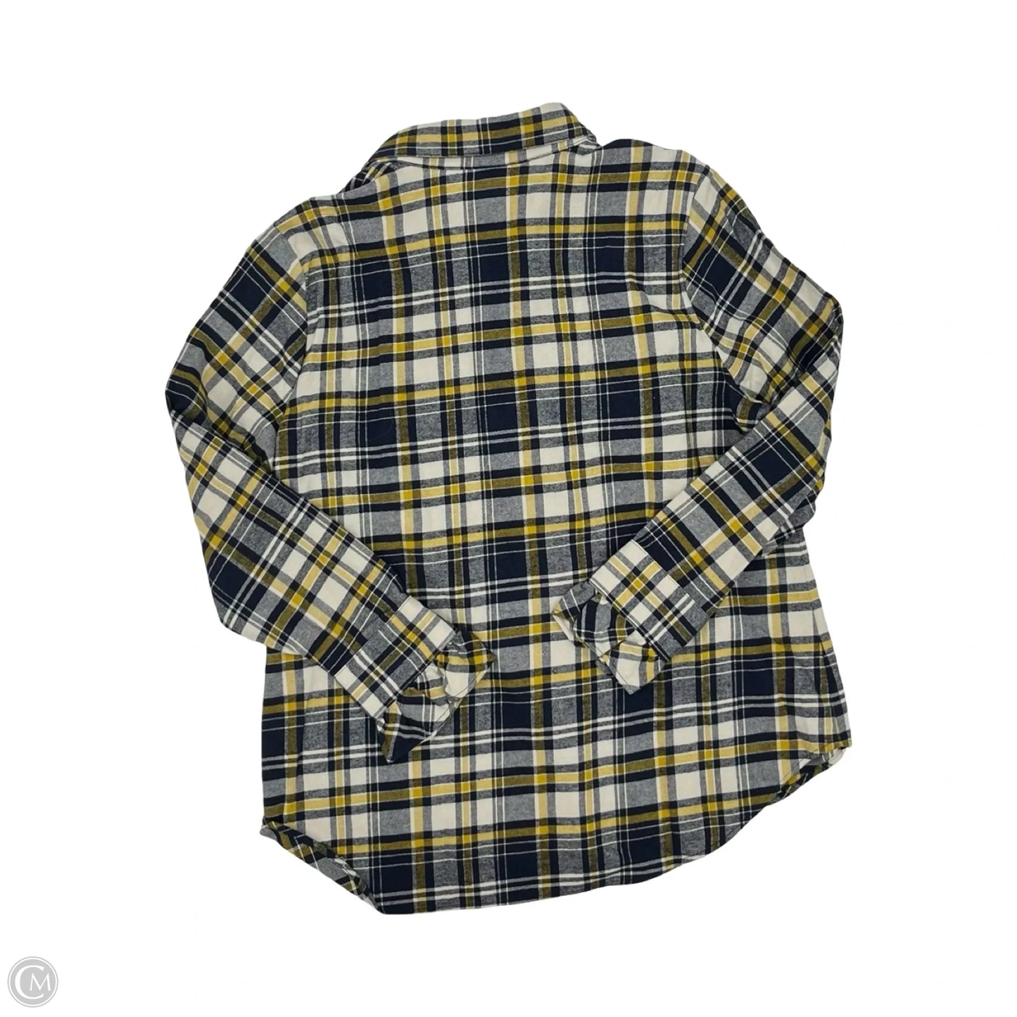 Top Long Sleeve By Cabi In Plaid Pattern, Size: L