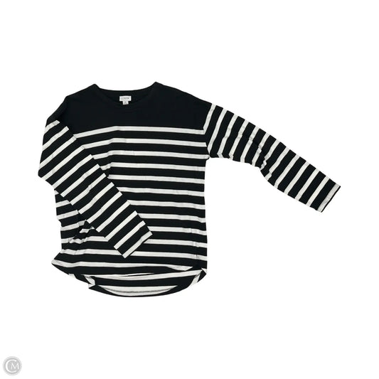 Top Long Sleeve By J. Crew In Black & Cream, Size: M