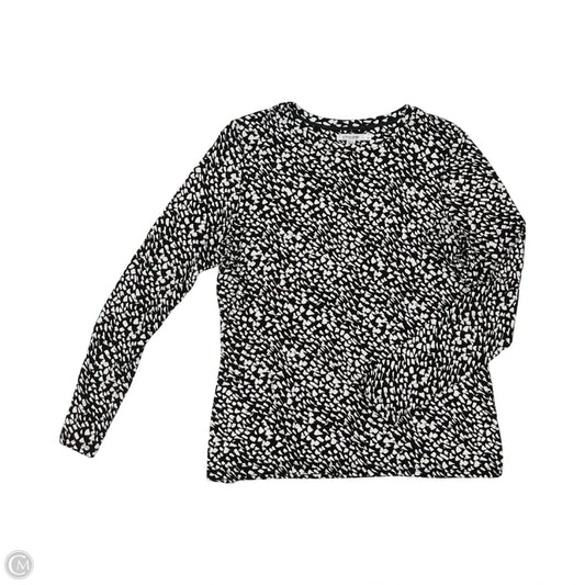 Top Long Sleeve By Chicos In Black & Cream, Size: M